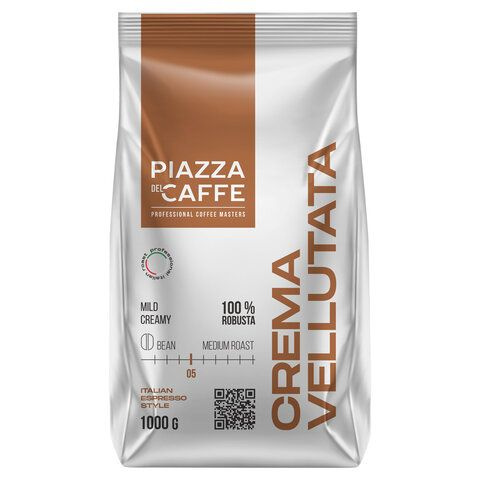Кофе в зернах PIAZZA DEL CAFFE "Crema Vellutata" 1 кг, 1367-06 #1