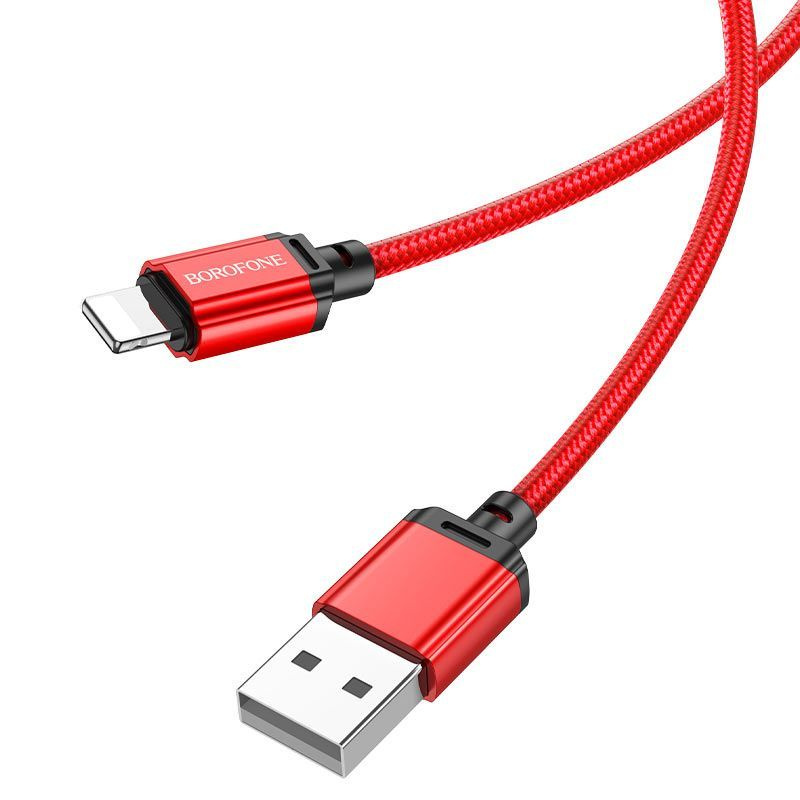 borofone Кабель питания USB 2.0 Type-A/Apple Lightning, 1 м, красный #1