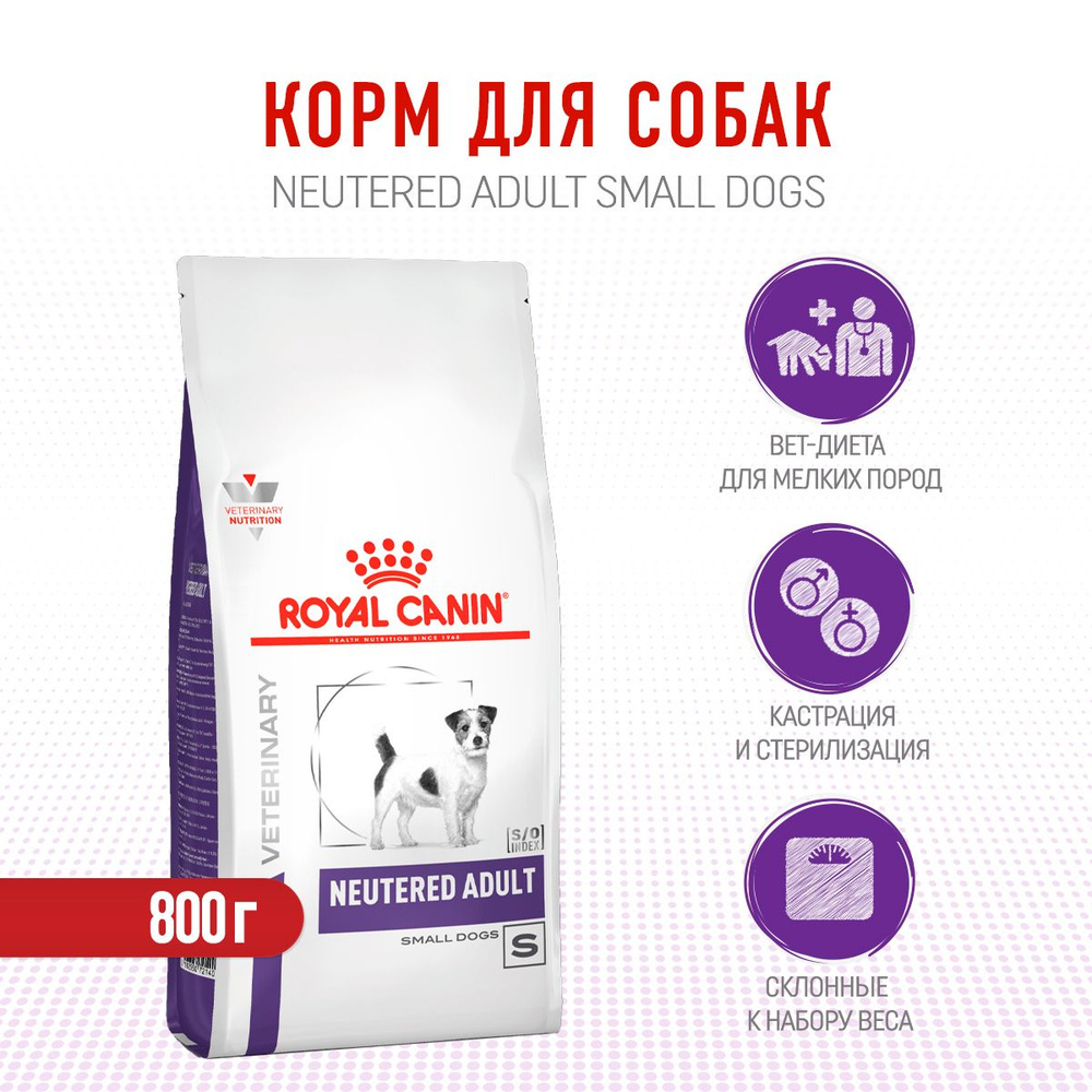 Royal Canin Neutered Adult Small Dog сухой корм для взрослых кастрированных собак мелких пород - 800 #1