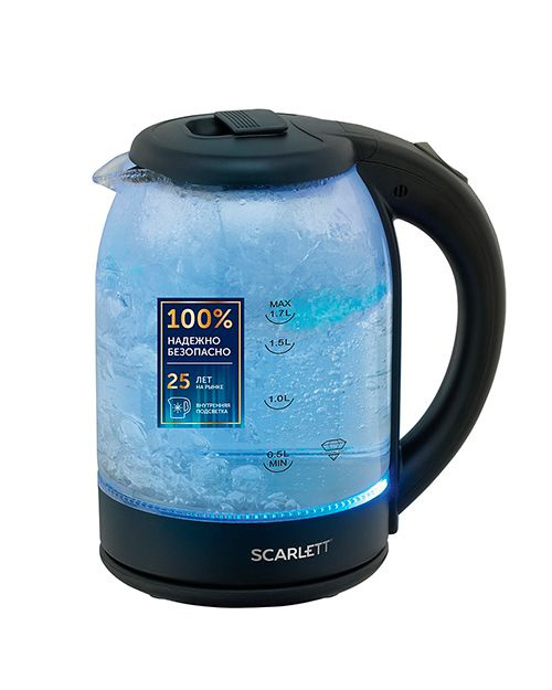 Scarlett Электрический чайник Scarlett SC-EK27G90, черный, прозрачный  #1