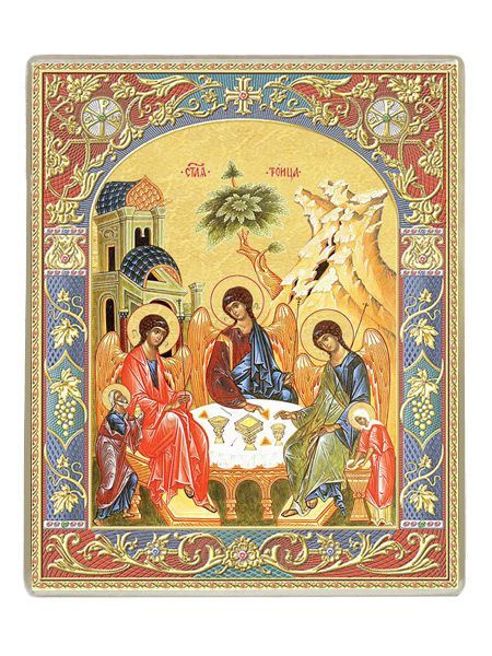 Икона "Святая Троица" на бронепластине "Angelos", размер: 08х06см.  #1