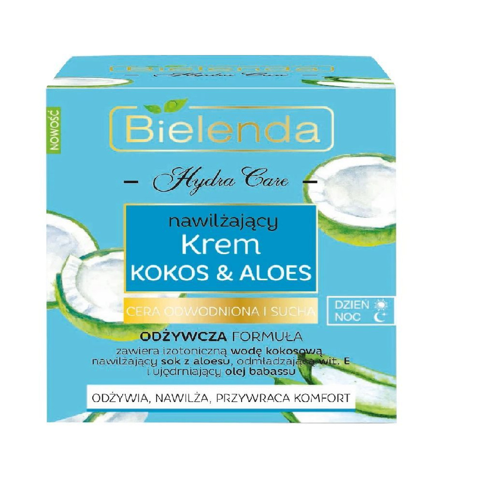 Bielenda Увлажняющий крем для лица HYDRA CARE, Кокос+Алоэ, для сухой и чувствительной кожи, 50 мл  #1