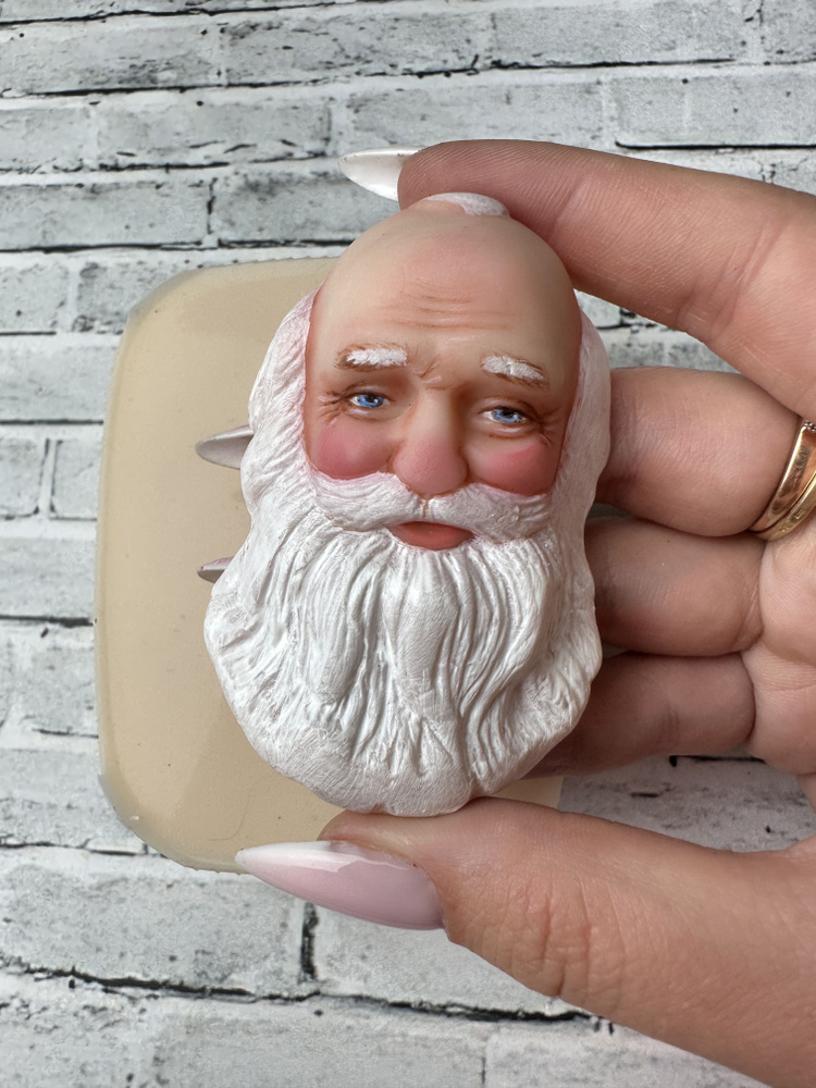 Силиконовый молд лица "Дед Мороз" 7*5 см #1
