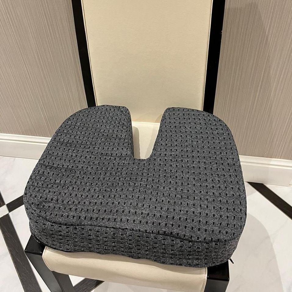 Подушка для сидения ОртоСпа ПНС-2, серый, 44х35х8 см с эффектом памяти для офисного стула или на сиденье #1