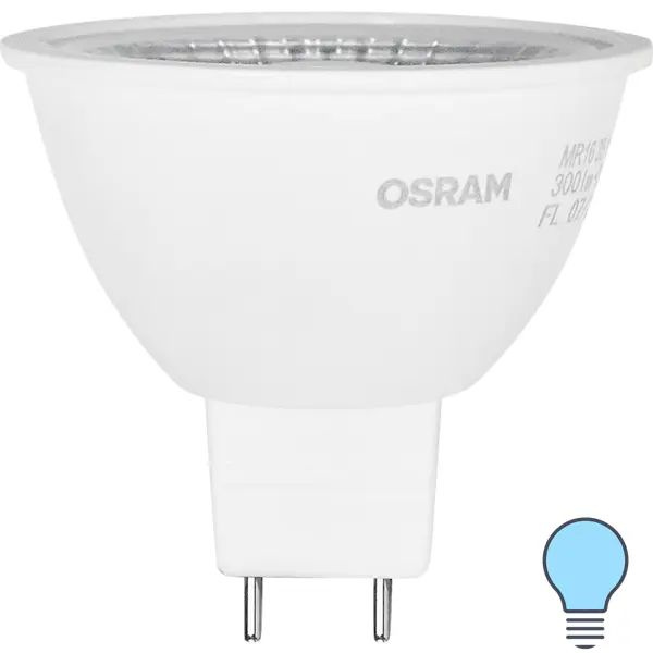 Лампа светодиодная Osram GU5.3 220-240 В 4 Вт спот прозрачная 300 лм холодный белый свет  #1