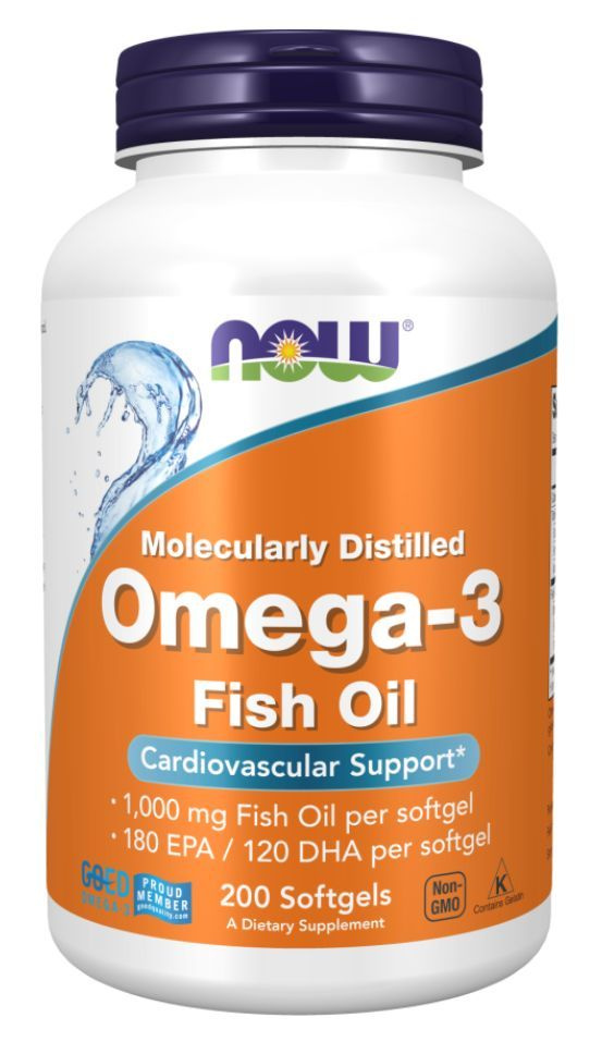 Омега 3 NOW Omega-3 Fish Oil 1000 мг рыбий жир 200 гелевых капсул #1