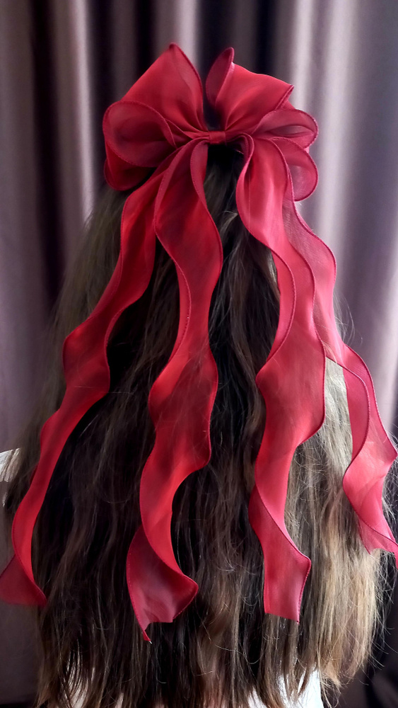 Лента-Бант для волос праздничный, красная #1
