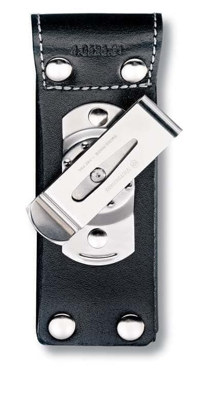 Чехол на ремень VICTORINOX для ножей 111 мм толщиной 3 уровня, с поворотной клипсой, кожаный, чёрный #1