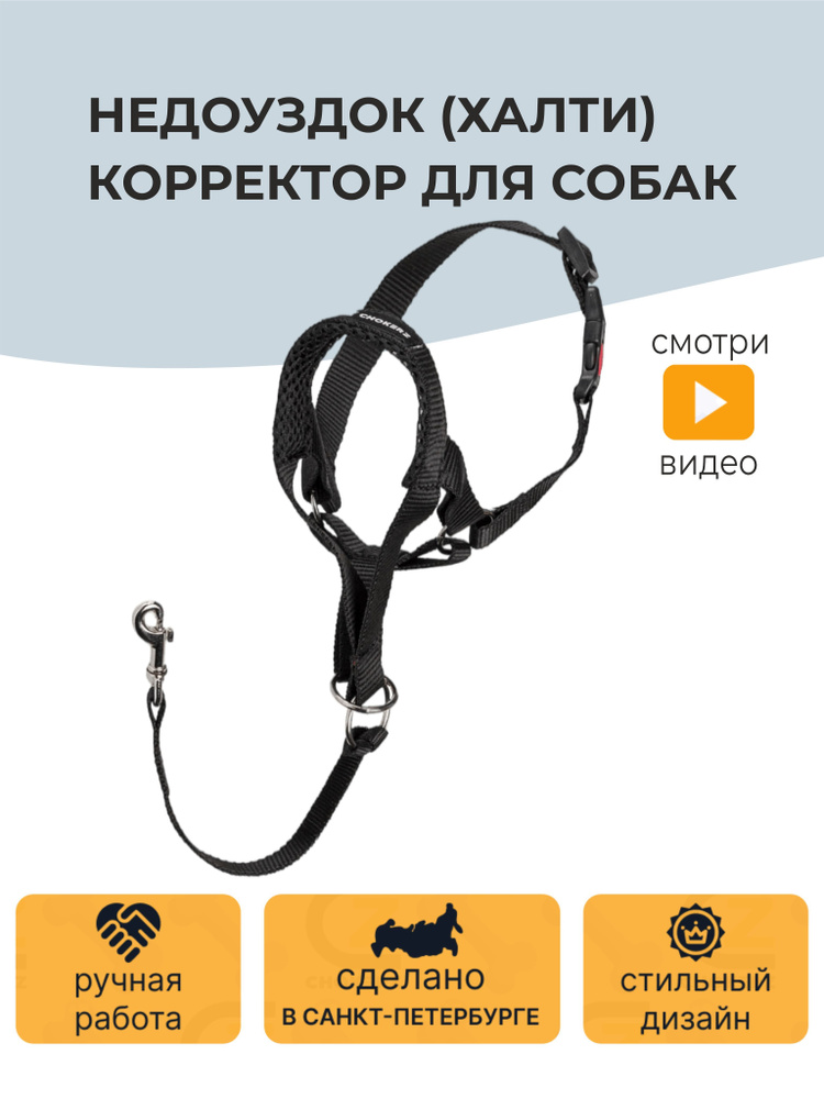 Недоуздок (Халти) корректор для собак CHOKERZ. Обхват морды 20-30 см, шеи - 40-50.  #1