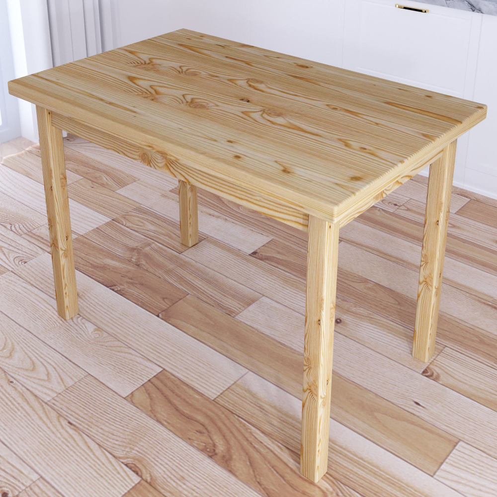 Стол кухонный Классика со столешницей из массива сосны 40 мм, без покраски, 90х60х75 см  #1