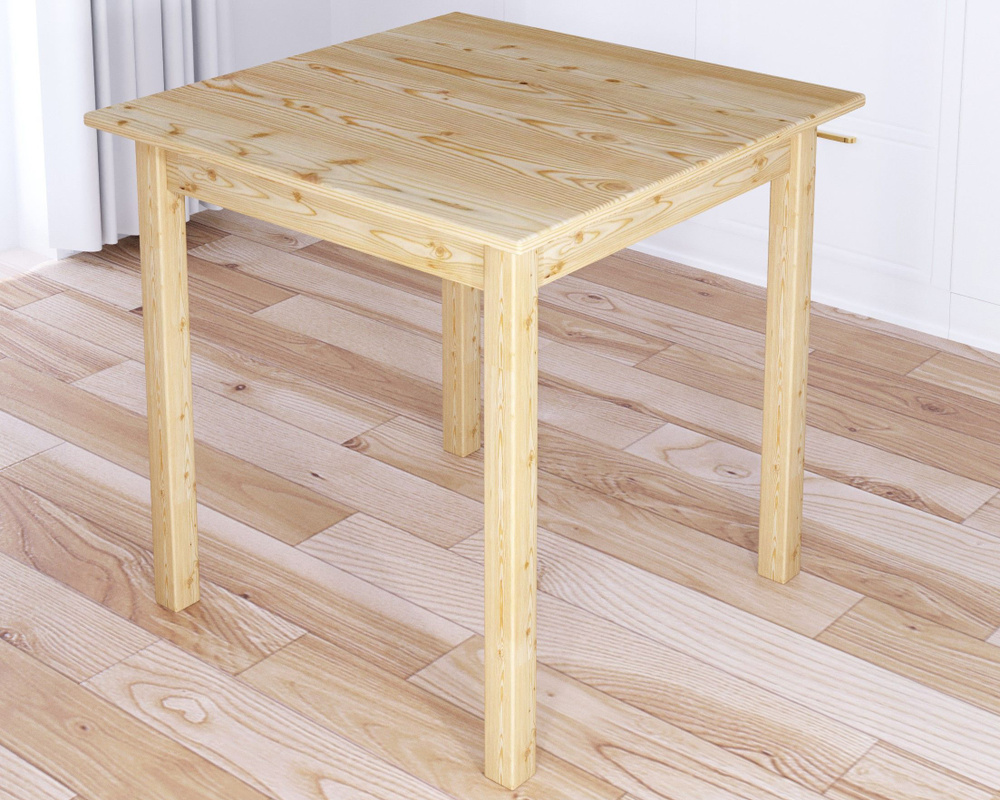 Стол кухонный Классика квадратный из массива сосны, столешница 20 мм, без шлифовки и покраски,, 60х60х75 #1