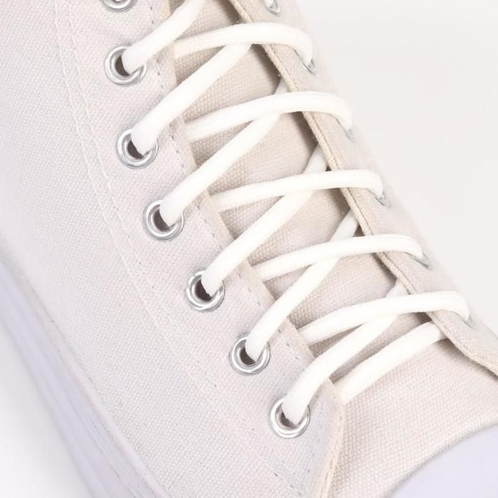 Шнурки для обуви,1 пара, круглые, d 5 мм, 110 см, цвет белый #1