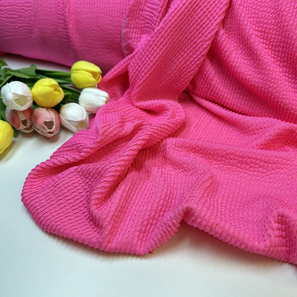 Бифлекс жатка, /длина 100 см /Ткань для купальника, ткань для шитья/цвет розовый неон  #1