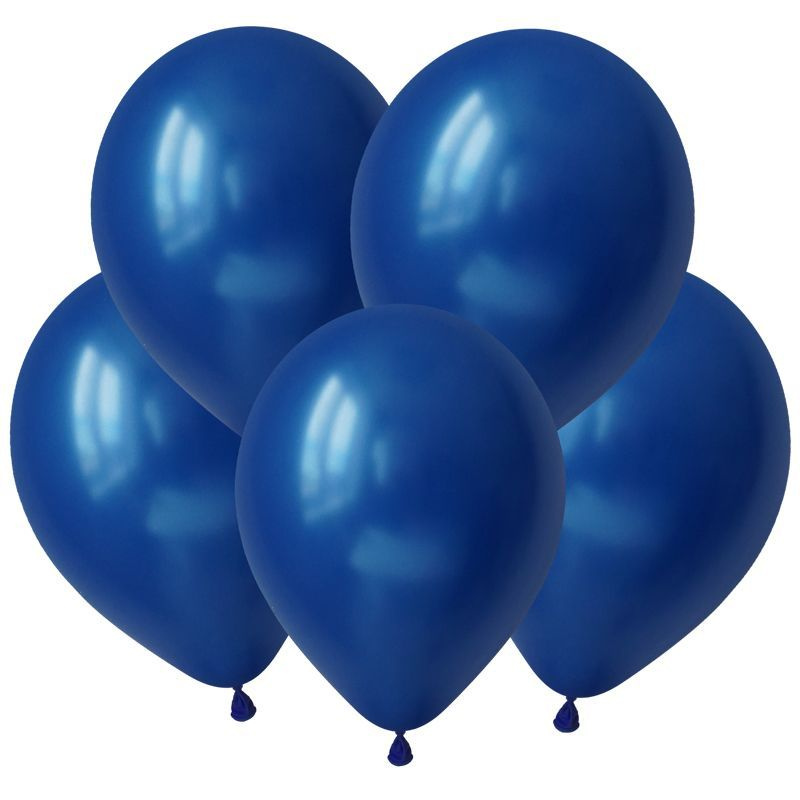 Набор воздушных шаров Темно-синий, Металл / Navy blue 12 дюймов (30 см), 100 штук, Decobal  #1