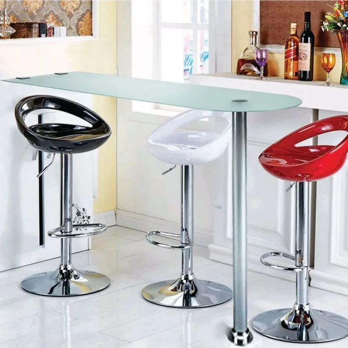 Барная стойка стол для кухни стеклянная (матовое стекло), крепление к стене, 130*40 см, h. 110 см  #1