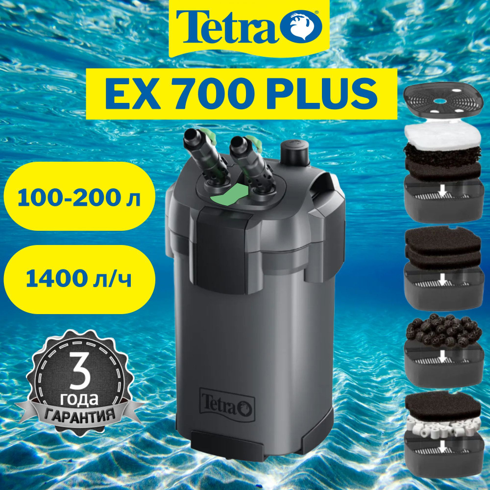 Внешний фильтр Tetra EX 700 Plus для аквариумов 100 - 200 литров (1040 л/ч)  #1