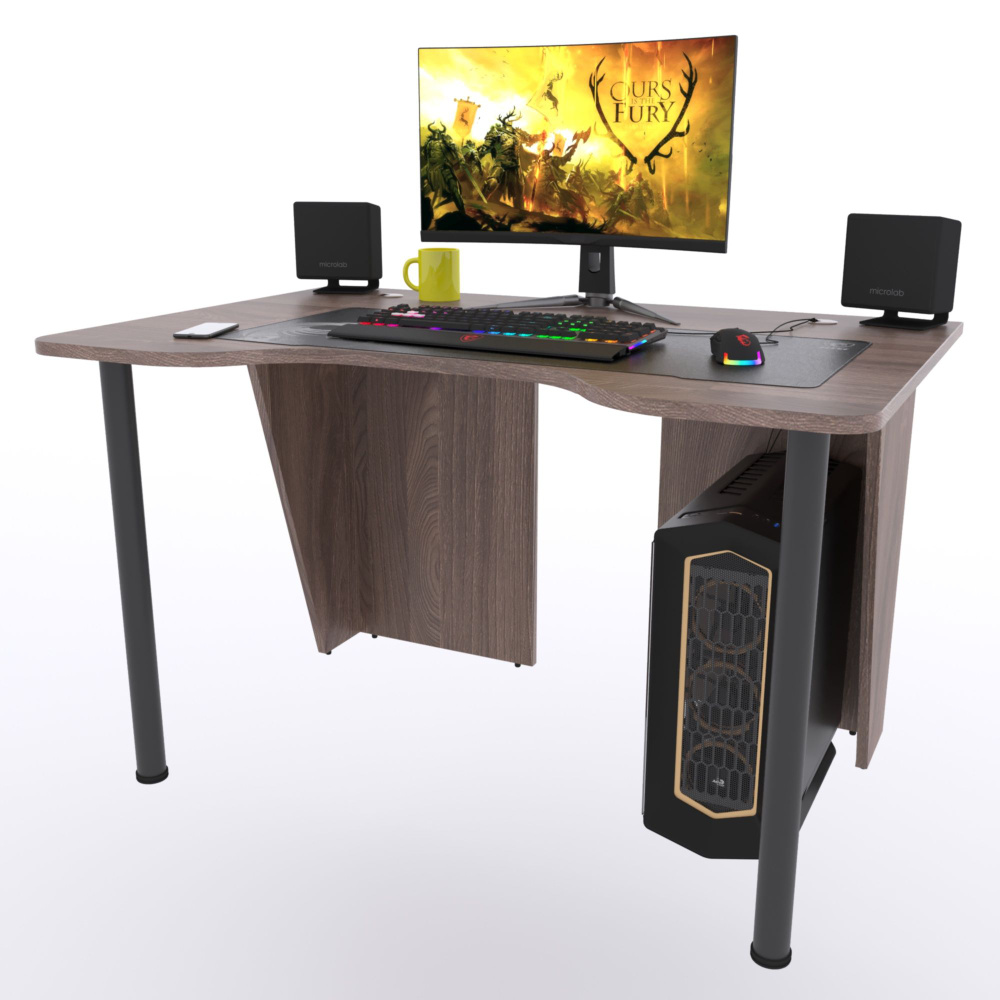 Прямой компьютерный стол "Лакер", 140х80х75 см, дуб шимо #1