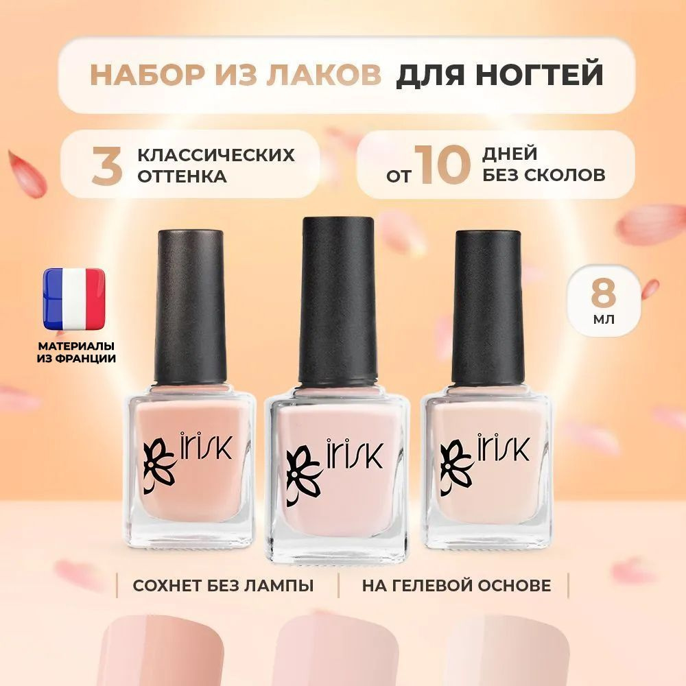 Лак для ногтей с гель эффектом БЕЗ ЛАМПЫ Eternail mini Desert Rose IRISK, набор для профессионального #1