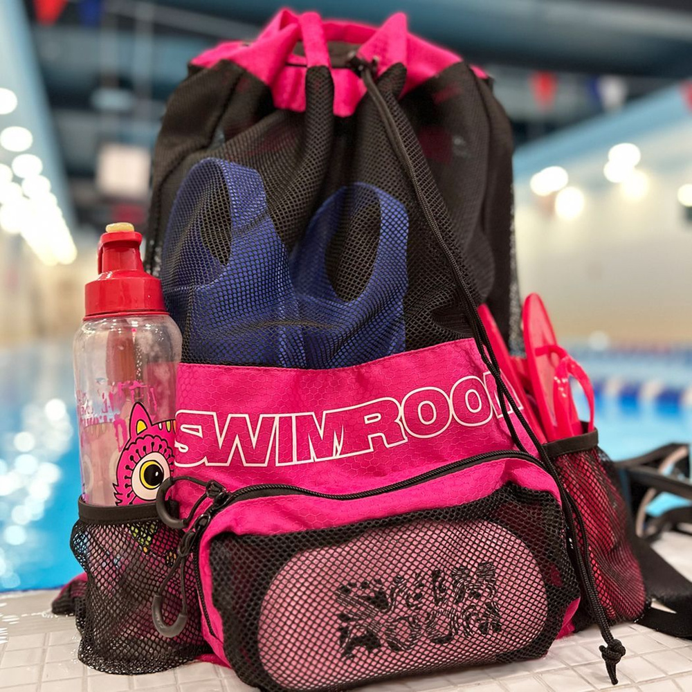 Сетчатый мешок - рюкзак для спорта и пляжного отдыха SwimRoom "Mesh Backpack2.0", цвет розовый  #1