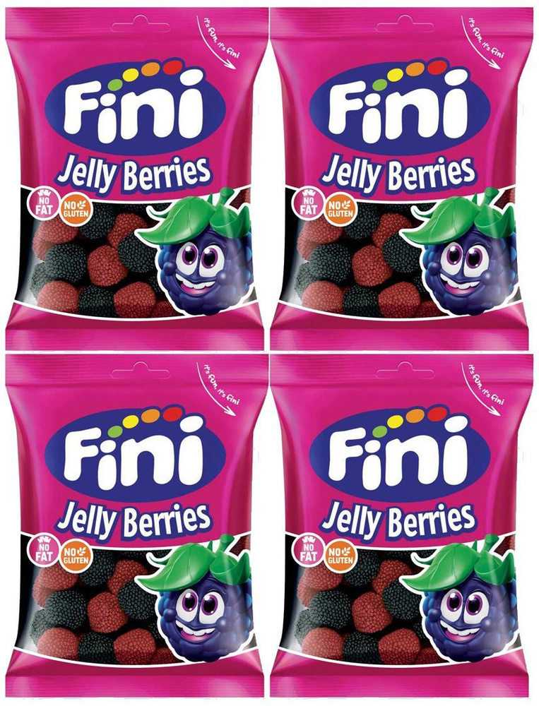 Жевательный мармелад Fini Jelly Berries, 90г x 4шт. Фини Лесные ягоды  #1