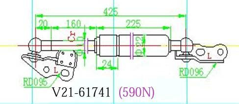 JETT Упор багажника, арт. V21-61741, 1 шт. #1