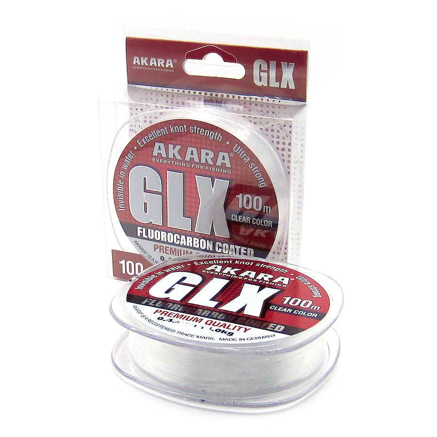 Монофильная, полиэстеровая леска для рыбалки Akara GLX Fluo Coated Clear 100м 0.40мм 16кг  #1