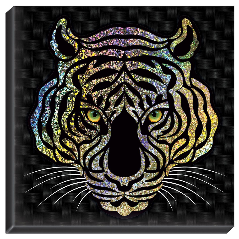 Набор для творчества аппликация изготовление картины "Сильвер-арт". Тигр  #1