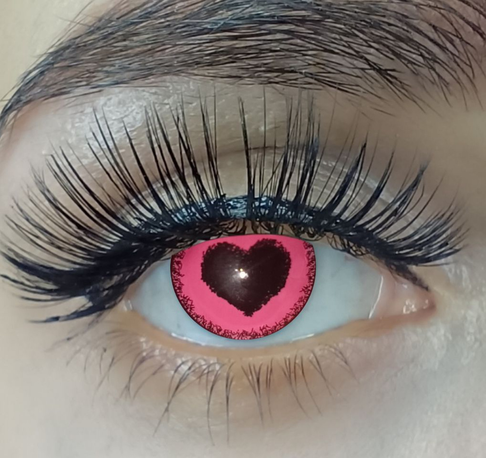 Цветные контактные линзы Valkyrie Colored lenses Розовые линзы сердце,сердечки 12 месяцев, 0.00 / 14.5 / 8.6, UYAAT BSS3 на розовом черноесердце, 2 шт. - купить с доставкой по выгодным ценам в интернет-магазинеOZON (364411256)