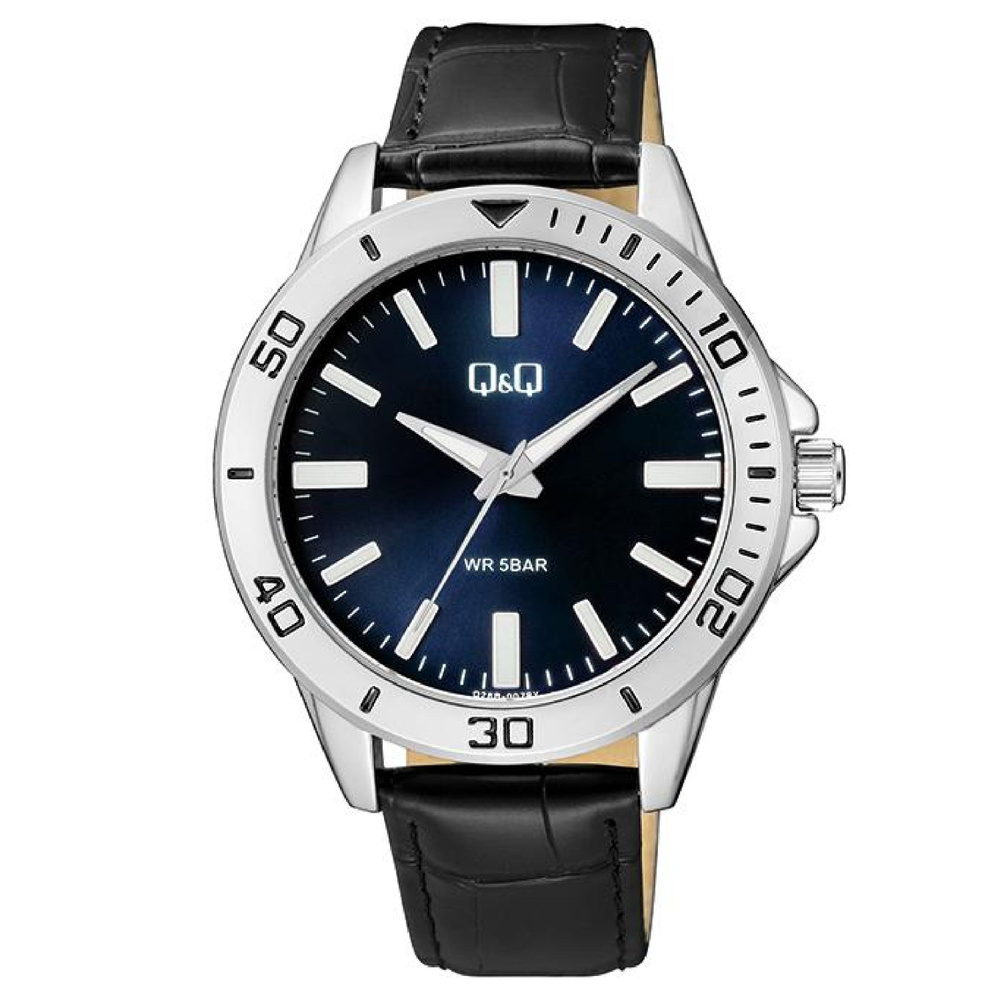 Q&Q Q28B-007 мужские кварцевые наручные часы со штриховыми индексами  #1