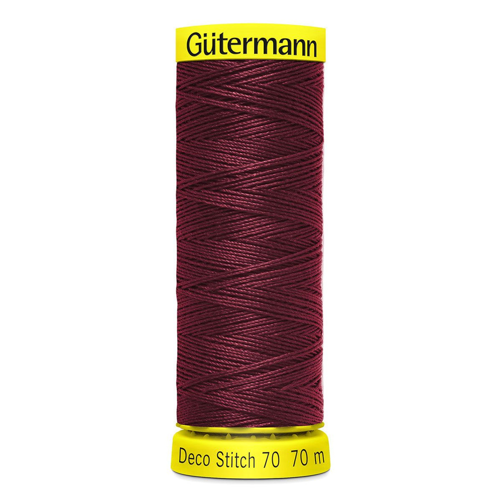 Нитки для декоративных швов Deco Stitch 70, 70 м, 369 винный, 100% полиэстер, 5 шт, Gutermann  #1