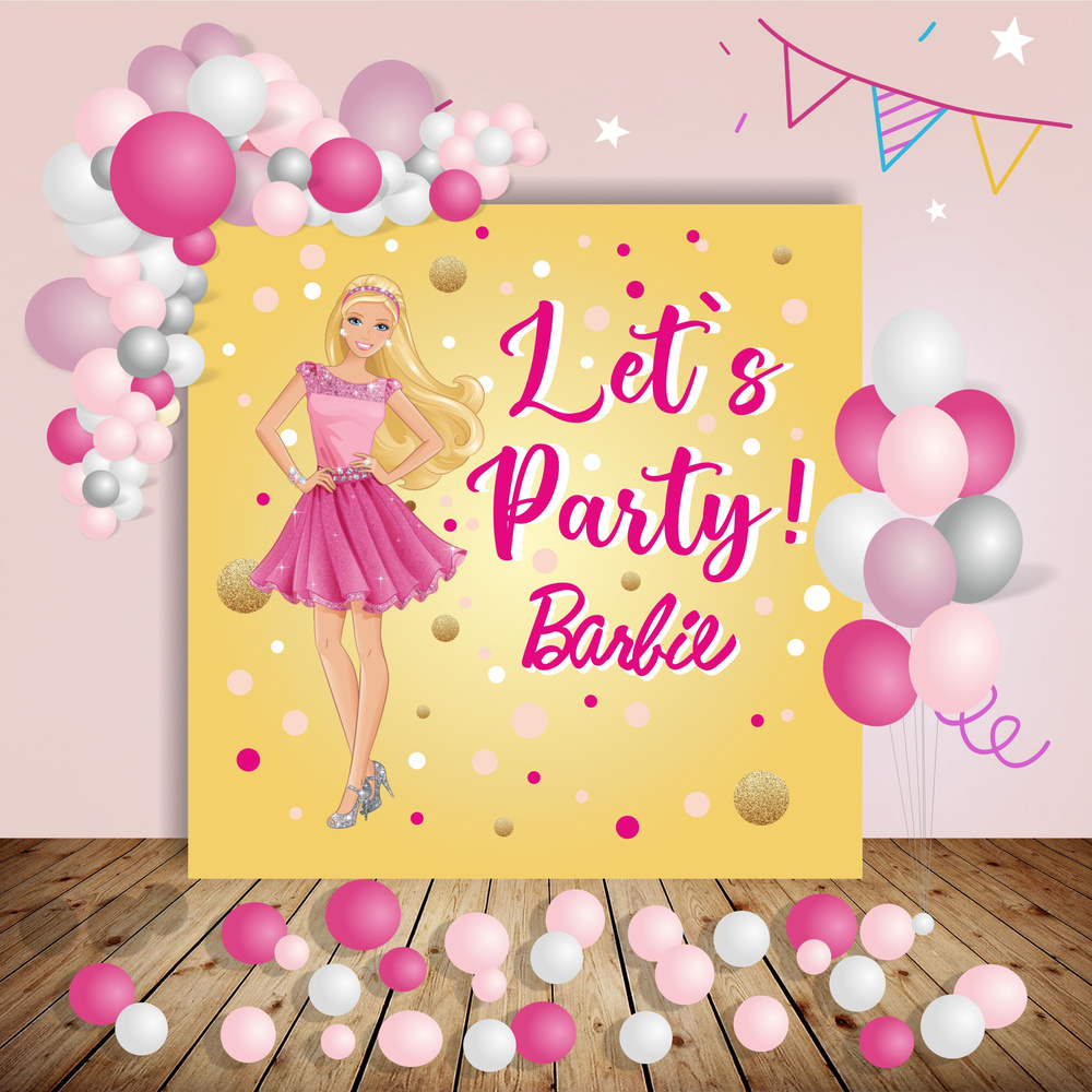 PartyShop Баннер для праздника "Баннер праздничный Barbie Party/Барби Вечеринка", 200 см х 200 см  #1