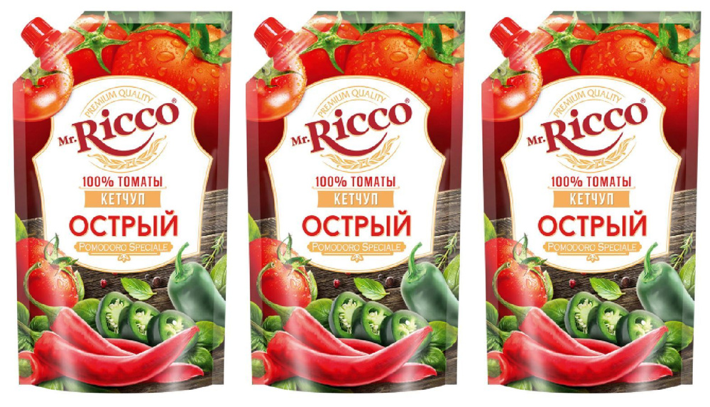 Кетчуп MR.RICCO Pomodoro Speciale Острый, 300 г х 3 шт #1