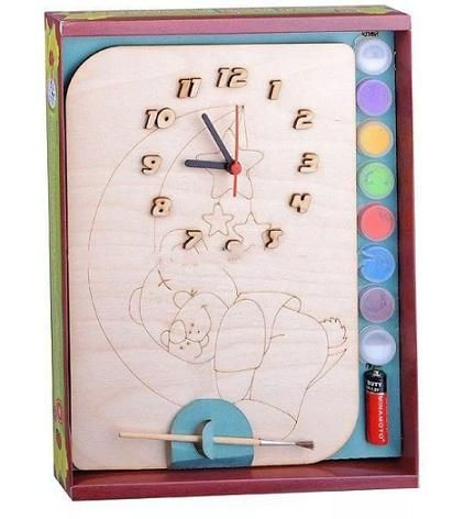 Часы с цифербл. под роспись "Мишутка" с красками #1