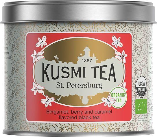 Французский черный чай Kusmi Tea St Petersburg / Черный чай Эрл Грей, карамель, ягоды, банка 100 грамм #1