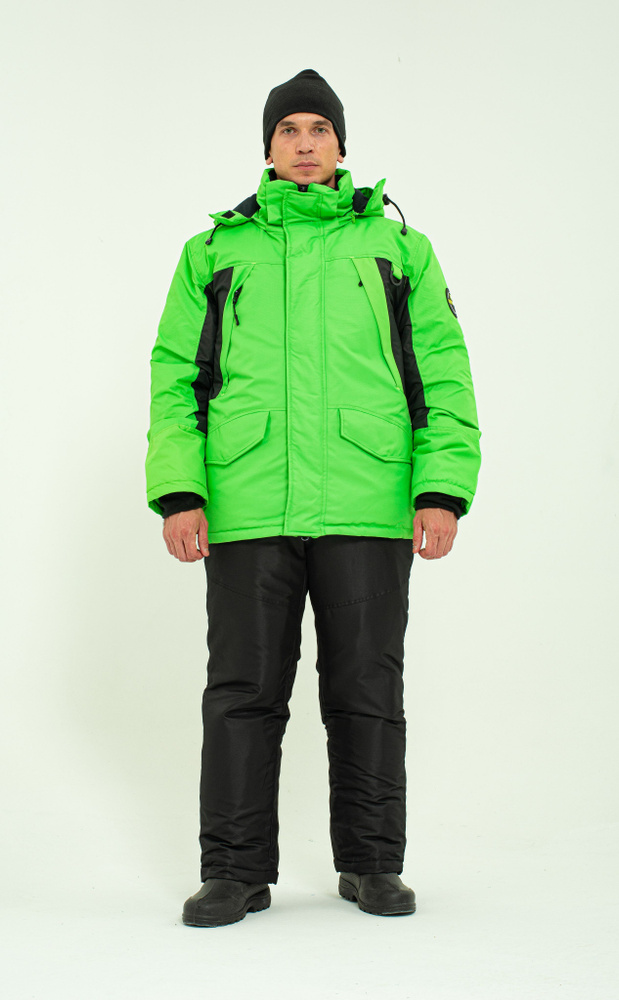 Зимний костюм поплавок для рыбалки "Фишер -45" от ONERUS. Ткань: Таслан. Цвет: Зеленый, чёрный. Размер: #1