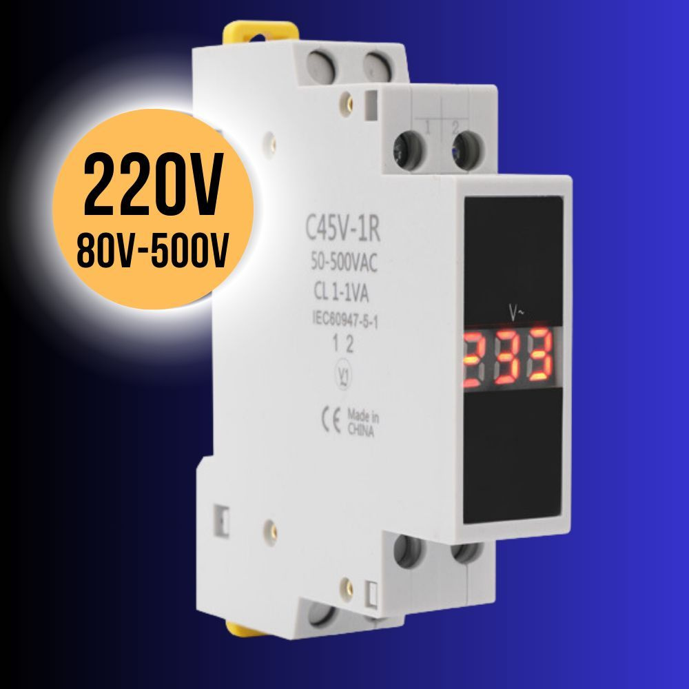 Вольтметр цифровой однофазный, измеритель напряжения 80-500V на DIN ...
