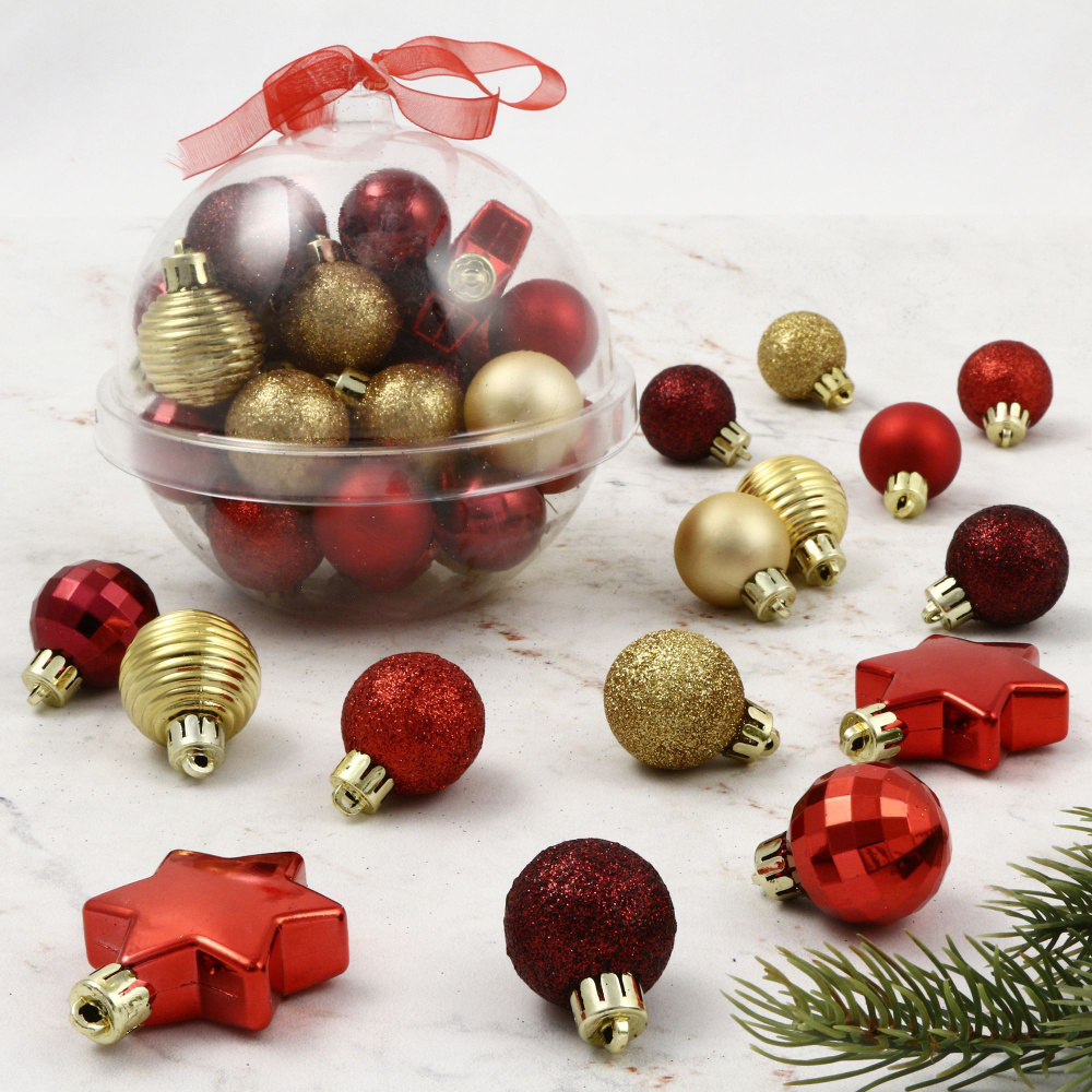 Набор елочных мини-украшений Christmas Gift: Золотая осень, 30 шт, пластик  #1