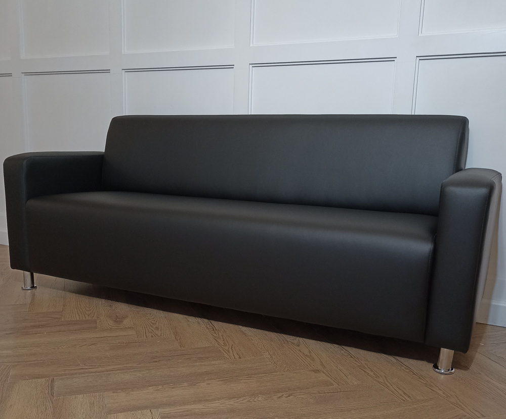 RONUM Прямой диван, механизм Нераскладной, 200х67х82 см,черный матовый  #1