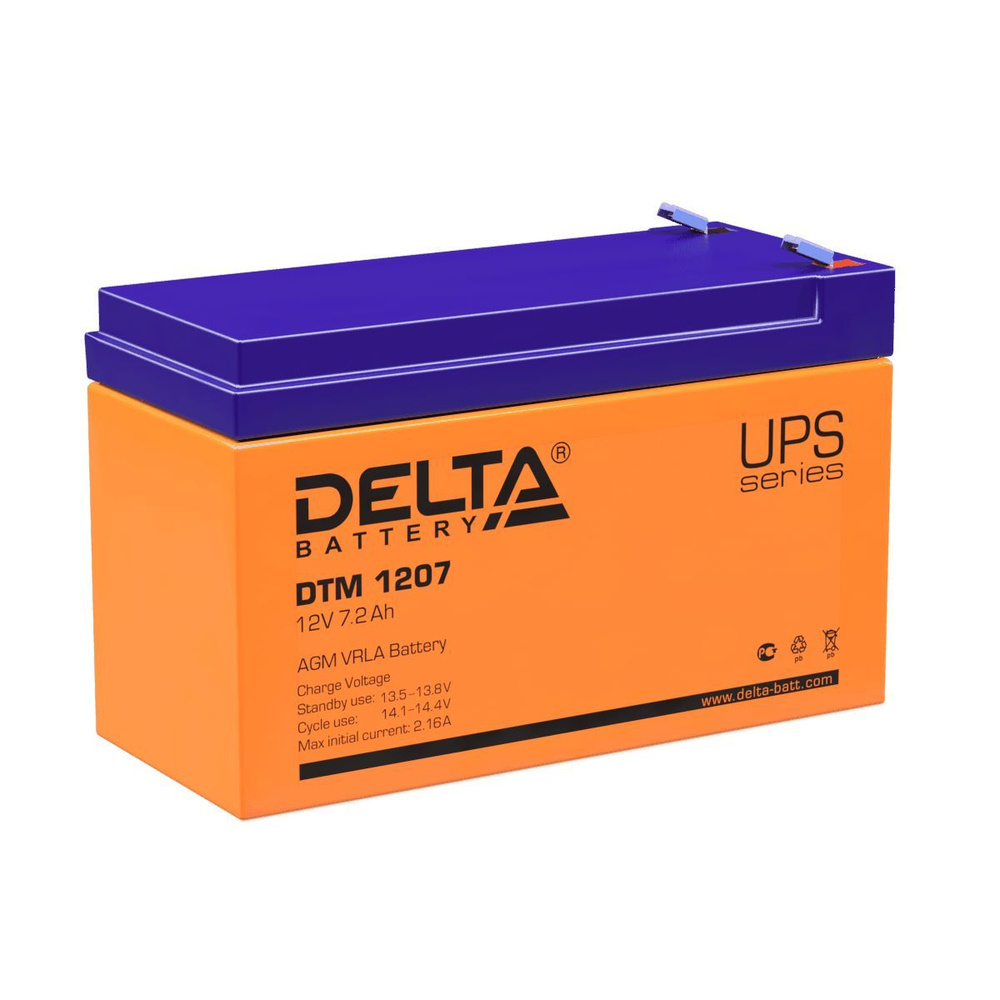 Аккумулятор Delta DTM 1207 12В 7Ач / Аккумулятор для ИБП, детского электромобиля, мотоцикла, эхолота, #1