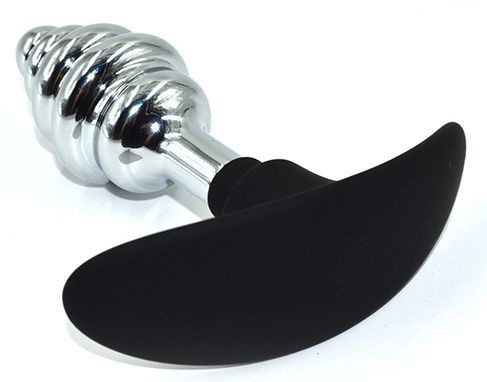 Серебристая пробка-елочка для ношения с силиконовым ограничителем - 10,3 см. Kanikule AP-AL043S  #1