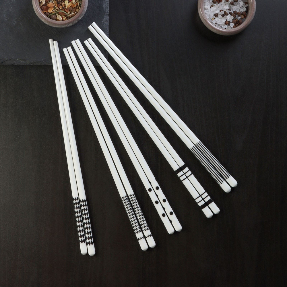 Набор керамических палочек для суши "Геометрия", 10 предметов  #1