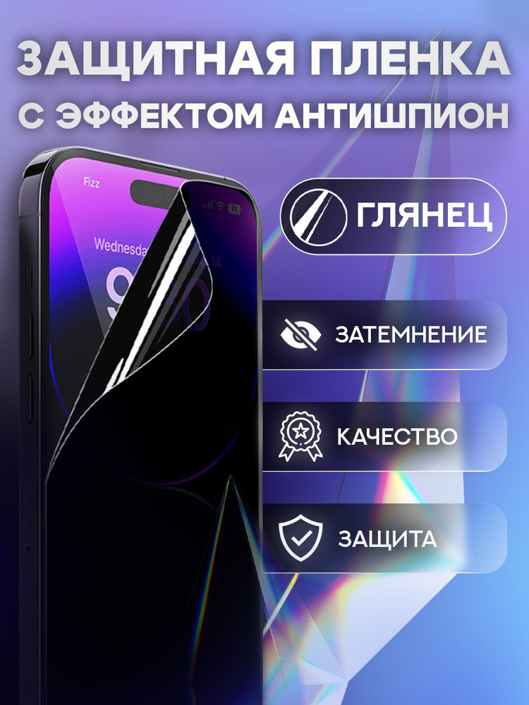 Защитная пленка антишпион ГЛЯНЦЕВАЯ для iPhone 13 Pro Max #1