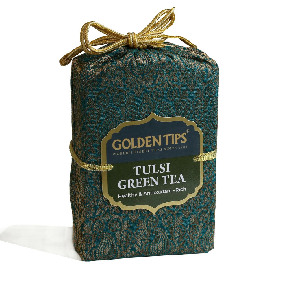Чай зелёный индийский в шелковом подарочном мешочке - Тулси, 100 гр.  #1