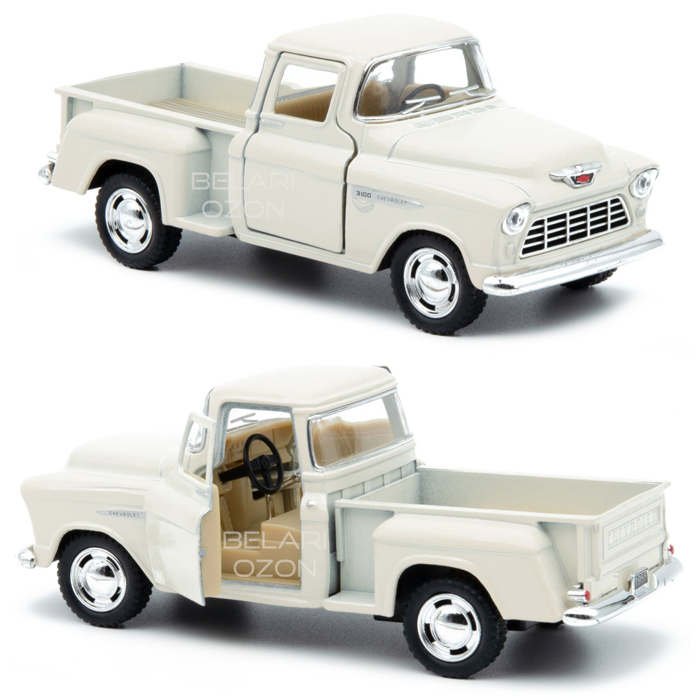 Машинка металлическая Kinsmart 1:32 1955 Chevy Stepside Pick-up (Шеви Степсайд пикап) KT5330D инерционная, #1