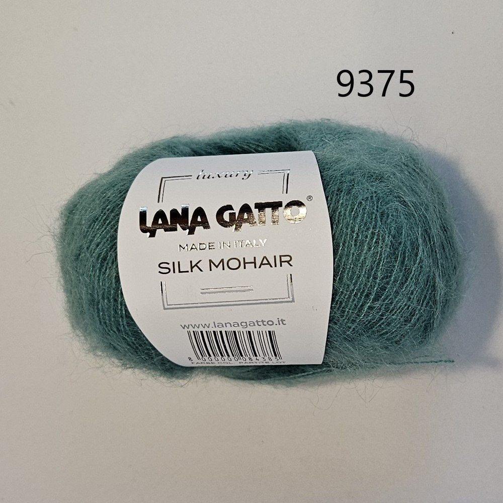 Пряжа Lana Gatto Silk Mohair/ Лана Гатто Силк Мохер /- цвет 9375, Пыльно-зеленый - 6 шт.  #1