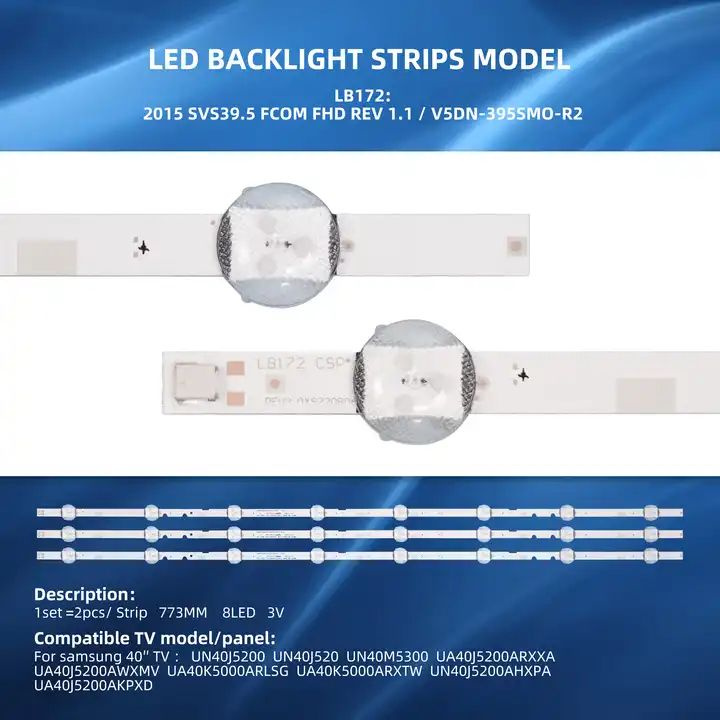 Подсветка для ТВ Samsung UE40J, UE40M, BN96-37622A, V5DN-395SM0-R2, V8DN-395SM0-R1 (комплект, 3 шт)  #1