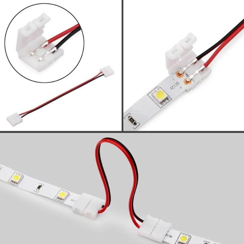 Соединительный кабель для светодиодной ленты 10мм 2 шт #1
