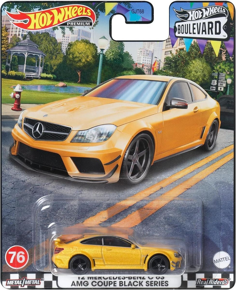 Коллекционная Premium машинка Hot Wheels '12 Mercedes-Benz C 63 AMG Coupe Black Series (коллекция Boulevard #1