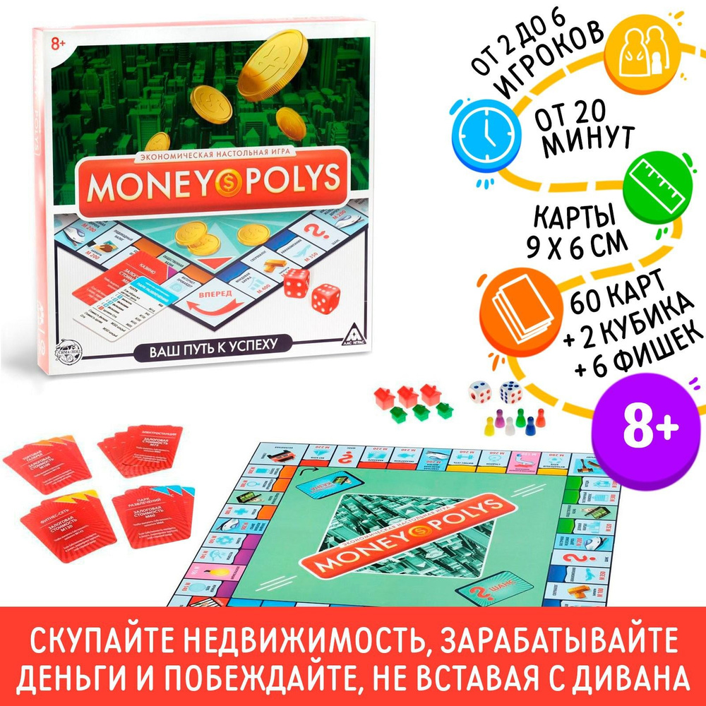 MONEY POLYS / Настольные игры для детей Лас Играс / Монополия для компании  #1