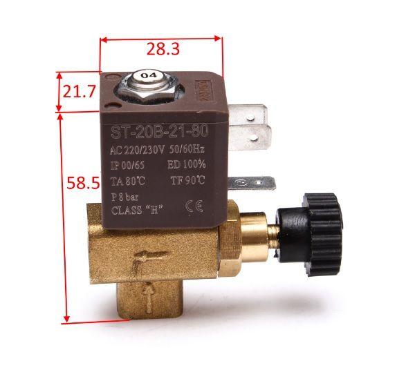 Клапан электромагнитный ST-20B-21-80 для газовых пушек, 220В, 8bar с регулировкой  #1